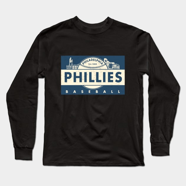 Throwback Philadelphia Phillies by Buck Tee Long Sleeve T-Shirt by Buck Tee